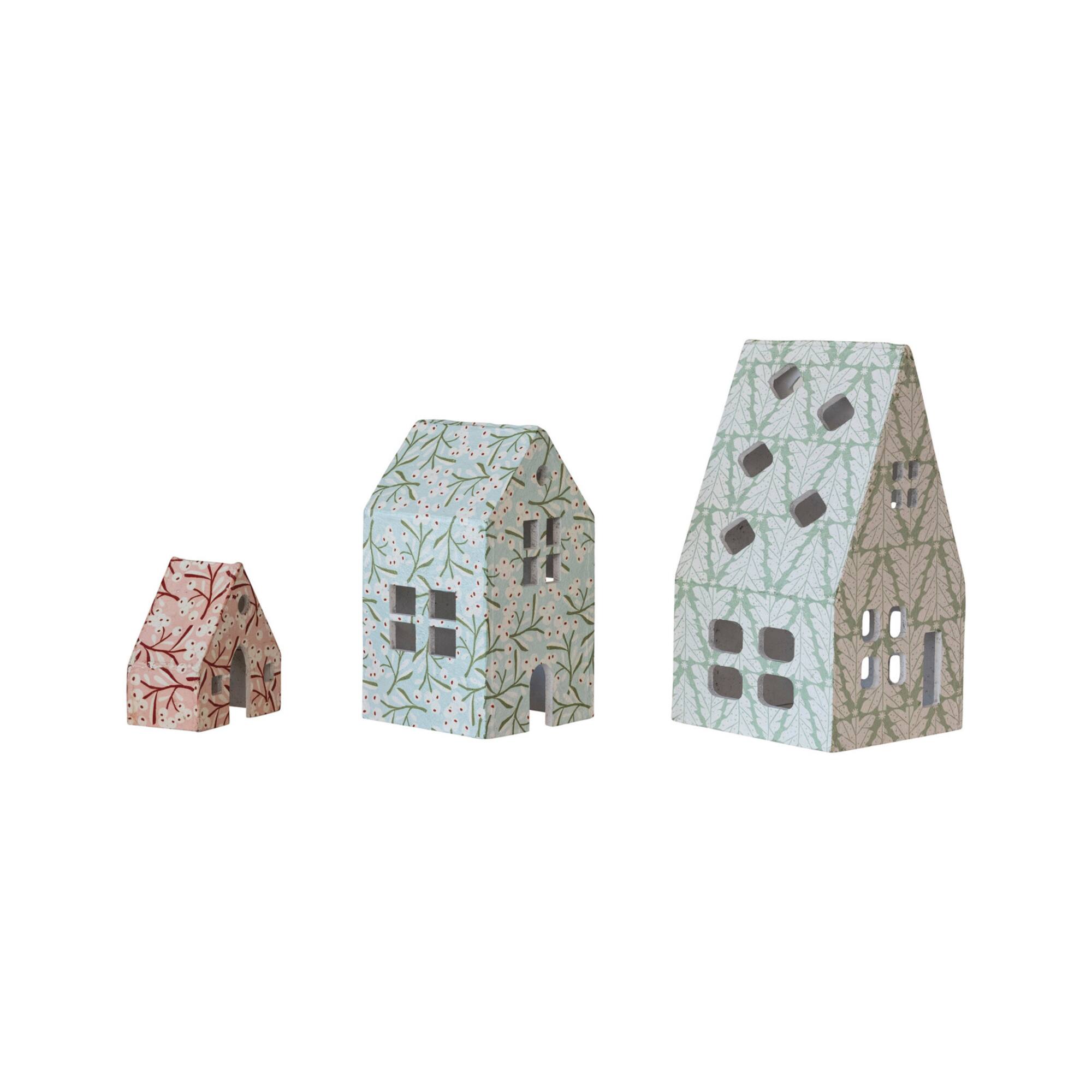 Hello Honey® Printed Paper Mache House Set with Berry & Tree Patterns